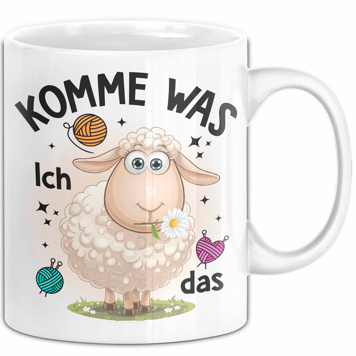 Schaf Tasse Geschenkidee Komme Was Wolle Ich Sheep That Weiß Trendation