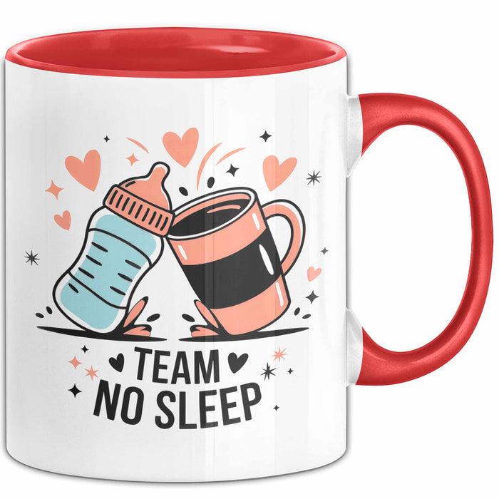 Neue Mama Tasse Geschenk Lustige Geschenkidee Spruch Für Schlaflose Eltern Rot Trendation