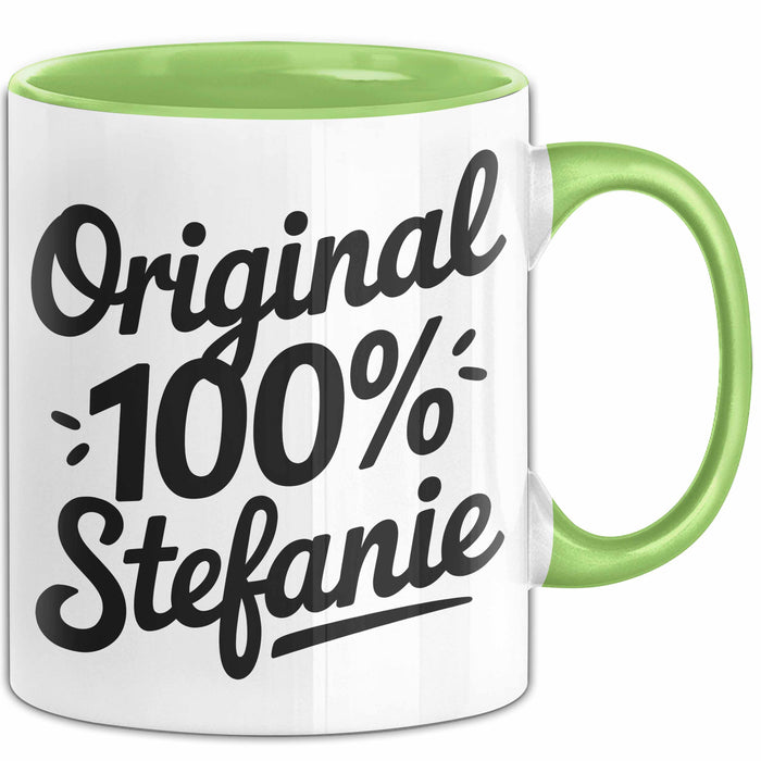 Stefanie Tasse Geschenk Original 100% Stefanie Geschenkidee Geburtstag Grün Trendation