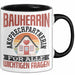 Bauherrin Tasse Geschenk Frauen Haus Bauen Hausbau Geschenk Ansprechpartnerin Für Alle Wichtigen Fragen Frauen Trendation