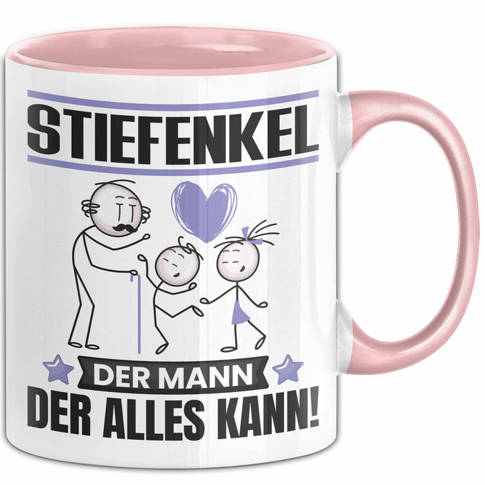 Stiefenkel Tasse Geschenk für Stiefenkel Der Mann Der Alles Kann Geschenkidee zum Geburtstag Rosa Trendation
