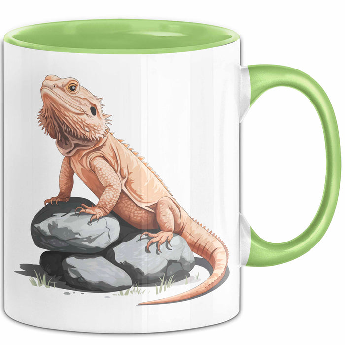 Reptil Bartagame Tasse Geschenk Lustige Geschenkidee Spruch Grün Trendation