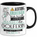 Golferin Tasse Geschenk Lustiger Spruch Bitte Erheben Sie Sich Seine Majestät Die Golferin Betritt Den Raum Schwarz Trendation