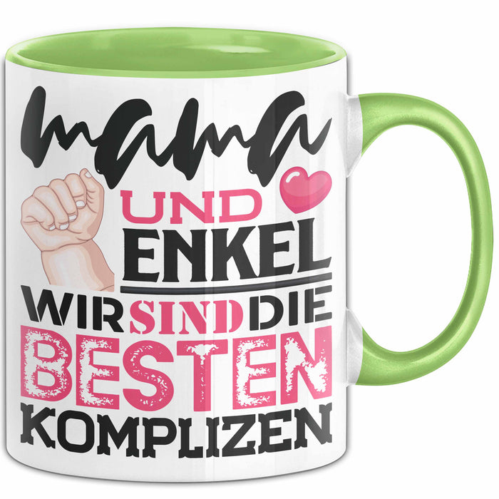 Mama Und Enkel Tasse Geschenk Beste Komplizen Lustiger Spruch Grün Trendation