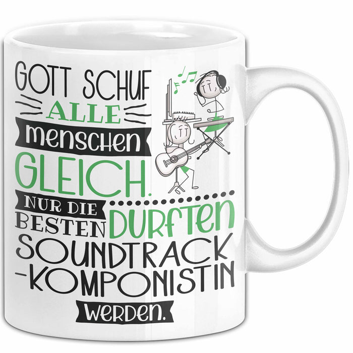 Soundtrack-Komponistin Geschenk Becher Tasse Gott Schuf Alle Menschen Gleich Nur Die Besten Durfeten Soundtrack-Komponistin Werden Geschenkidee Lustig Weiß Trendation