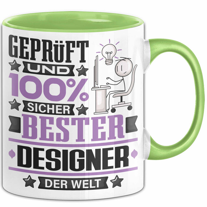 Designer Geschenk Lustiger Spruch für Designer Geschenkidee Bester Designer Der Welt Grün Trendation