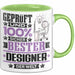 Designer Geschenk Lustiger Spruch für Designer Geschenkidee Bester Designer Der Welt Grün Trendation