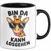 Sarkastische Giraffe Tasse Geschenk Lustige Geschenkidee Spruch Bin Da Kann Losgehen Schwarz Trendation