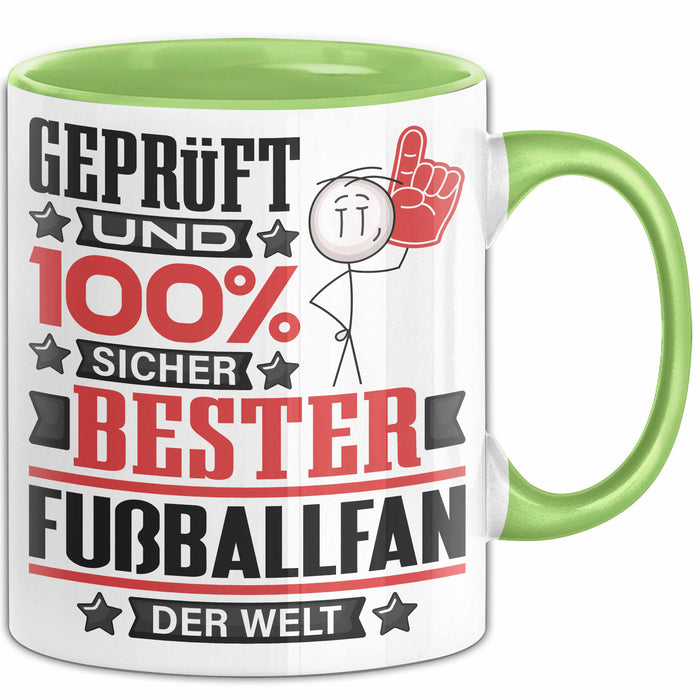 Fußballfan Geschenk Lustiger Spruch für Fußballfan Geschenkidee Bester Fußballfan Der Welt Grün Trendation