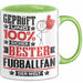 Fußballfan Geschenk Lustiger Spruch für Fußballfan Geschenkidee Bester Fußballfan Der Welt Grün Trendation