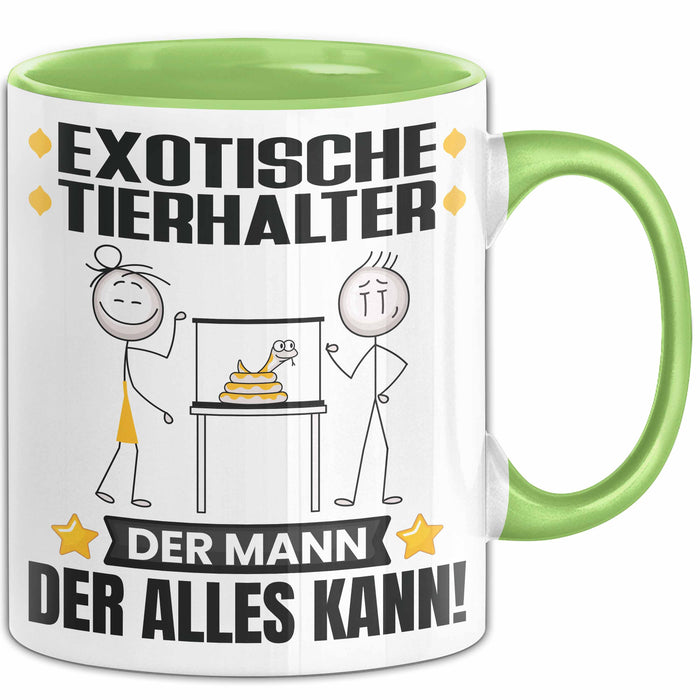 ExotischeTierhalter Tasse Geschenk für ExotischeTierhalter Der Mann Der Alles Kann Geschenkidee zum Geburtstag Grün Trendation