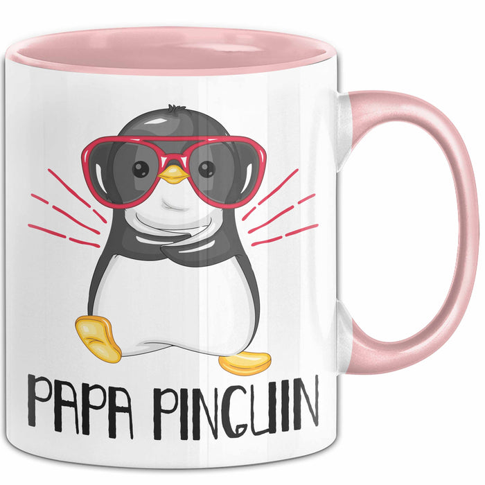 Papa Pinguin Tasse Geschenk Pinguin Liebhaber Vatertag Rosa Trendation