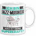 Jazz-Musiker Tasse Geschenk für Jazz-Musiker Geburtstag Lustiger Spruch Kaffee-Becher Was Ist Deine Superkraft Weiß Trendation