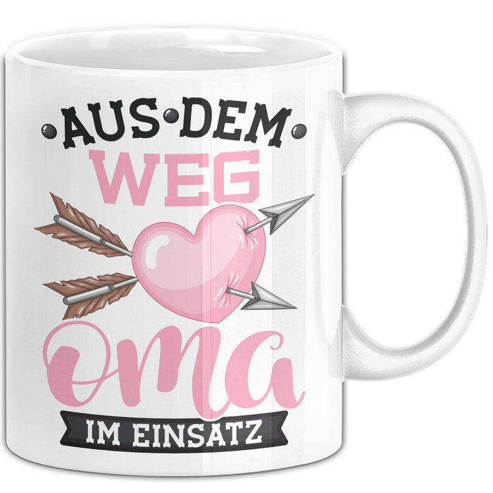 Oma Im Einsatz Tasse Geschenk Muttertag Lustiger Spruch Witzig Weiß Trendation