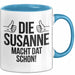 Susanne Tasse Geschenk Die Susanne Macht Dat Schon Geschenkidee Becher mit Name Blau Trendation