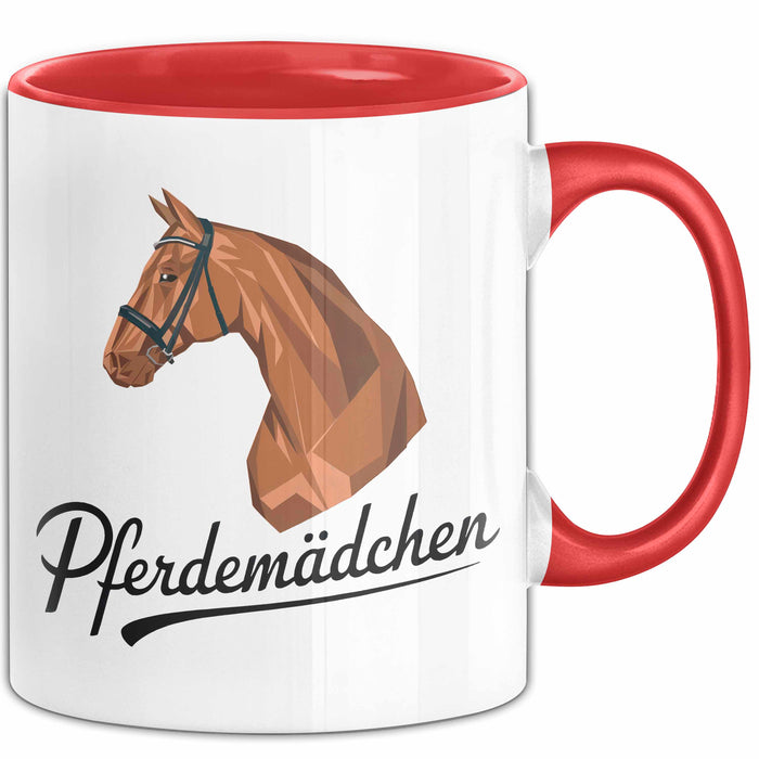 Pferde Tierliebhaber Tasse Geschenk Lustige Geschenkidee Spruch Pferdemädchen Rot Trendation