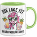 Humor Tasse Geschenk Die Lage Ist Besäufniserregend Geschenkidee Kaffee-Becher Grün Trendation