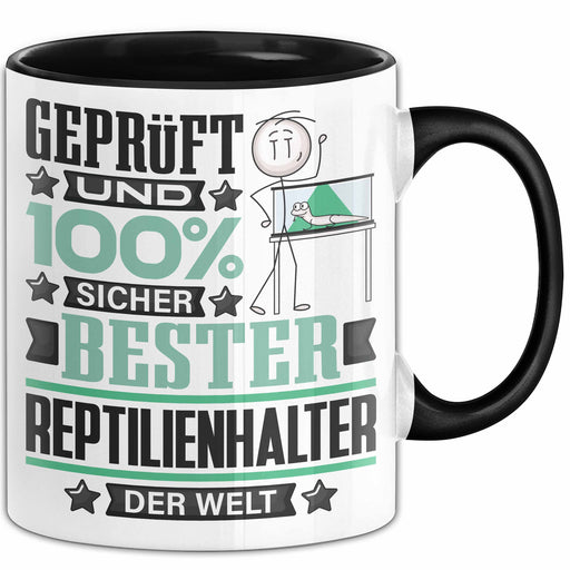 Reptilienhalter Geschenk Lustiger Spruch für Reptilienhalter Geschenkidee Bester Reptilienhalter Der Welt Schwarz Trendation