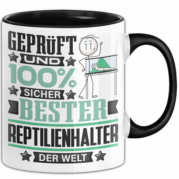 Reptilienhalter Geschenk Lustiger Spruch für Reptilienhalter Geschenkidee Bester Reptilienhalter Der Welt Schwarz Trendation