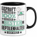 Reptilienhalter Geschenk Lustiger Spruch für Reptilienhalter Geschenkidee Bester Reptilienhalter Der Welt Schwarz Trendation