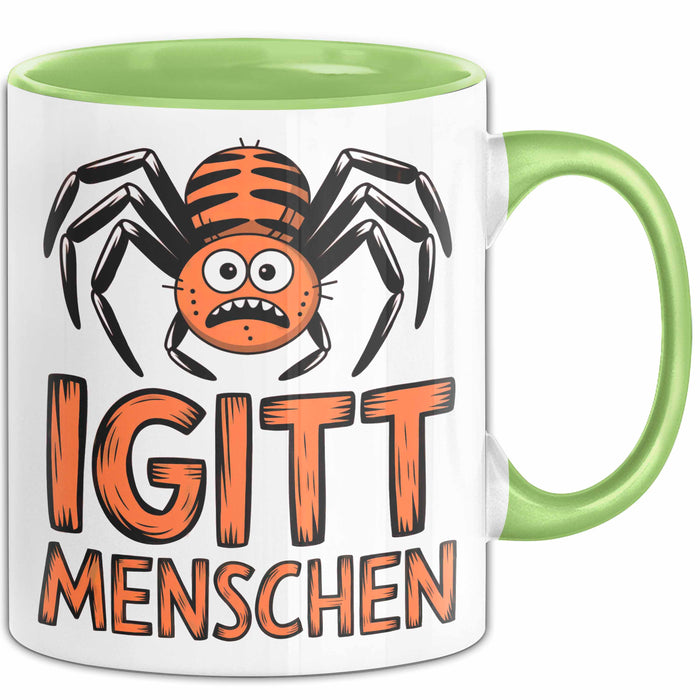 Spinne Vogelspinne Tier Tasse Geschenk Lustige Geschenkidee Spruch Igitt Menschen Grün Trendation