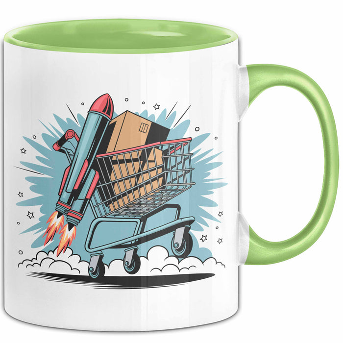 E Commerce Verkäufer Tasse Geschenkidee Online Unternehmer Grün Trendation
