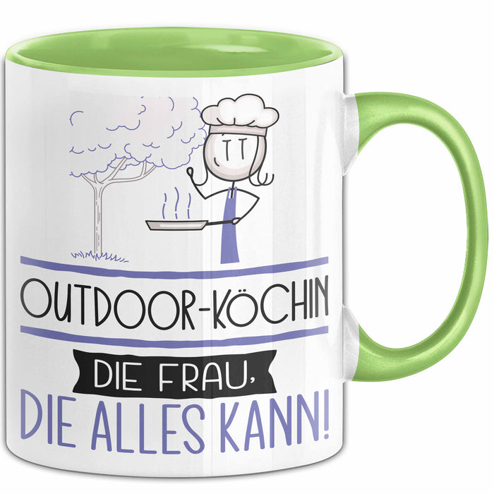 Outdoor-Köchin Geschenk Tasse Becher Die Frau Die Allen Kann Geschenkidee für eine Outdoor-Köchin Lustig Grün Trendation