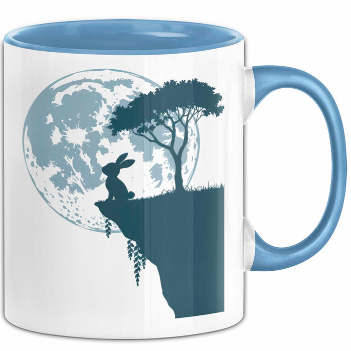 Kaninchen Hase Tierliebhaber Tasse Geschenk Lustige Geschenkidee Spruch Blau Trendation