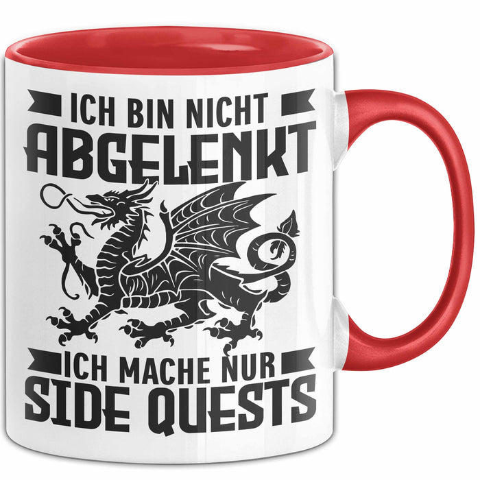 Gaming Tasse Geschenk Ich Bin Nicht Abgelenkt Ich Mache Nur Sidequests Rot Trendation