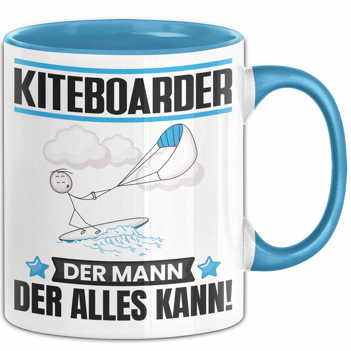 Kiteboarder Tasse Geschenk für Kiteboarder Der Mann Der Alles Kann Geschenkidee zum Geburtstag Blau Trendation