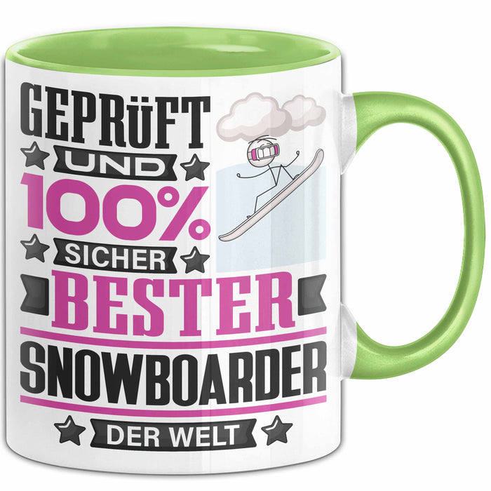 Snowboarder Geschenk Lustiger Spruch für Snowboarder Geschenkidee Bester Snowboarder Der Welt Grün Trendation