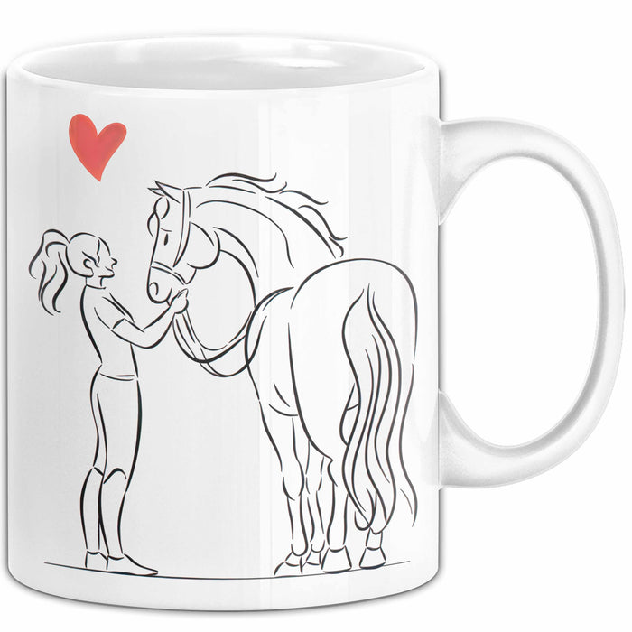 Pferde Tierliebhaber Mädchen Tasse Geschenk Lustige Geschenkidee Spruch Weiß Trendation