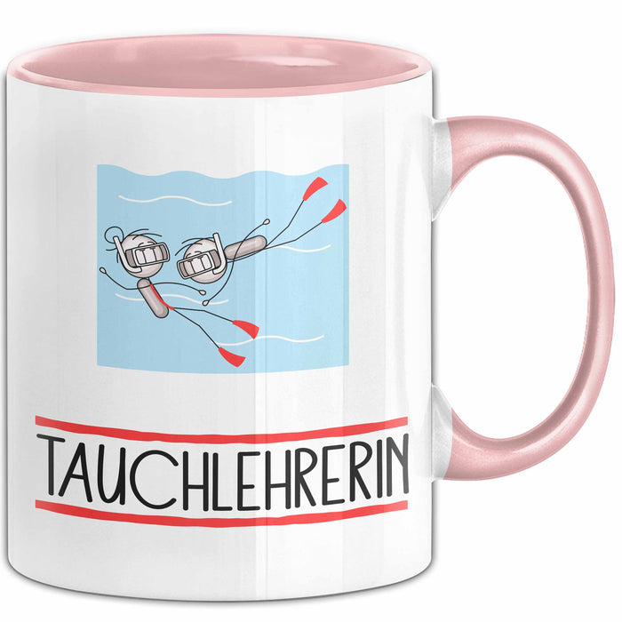 Geschenk für Tauchlehrerin Tasse Lustige Geschenkidee Geburtstag Ich Bin Tauchlehrerin Ich Darf Das Rosa Trendation