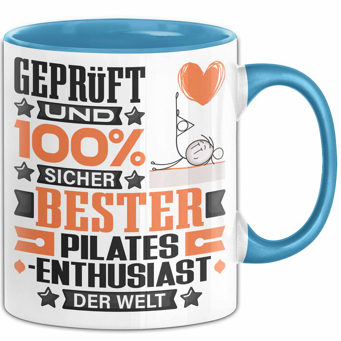 Pilates-Enthusiast Geschenk Lustiger Spruch für Pilates-Enthusiast Geschenkidee Bester Pilates-Enthusiast Der Welt Blau Trendation