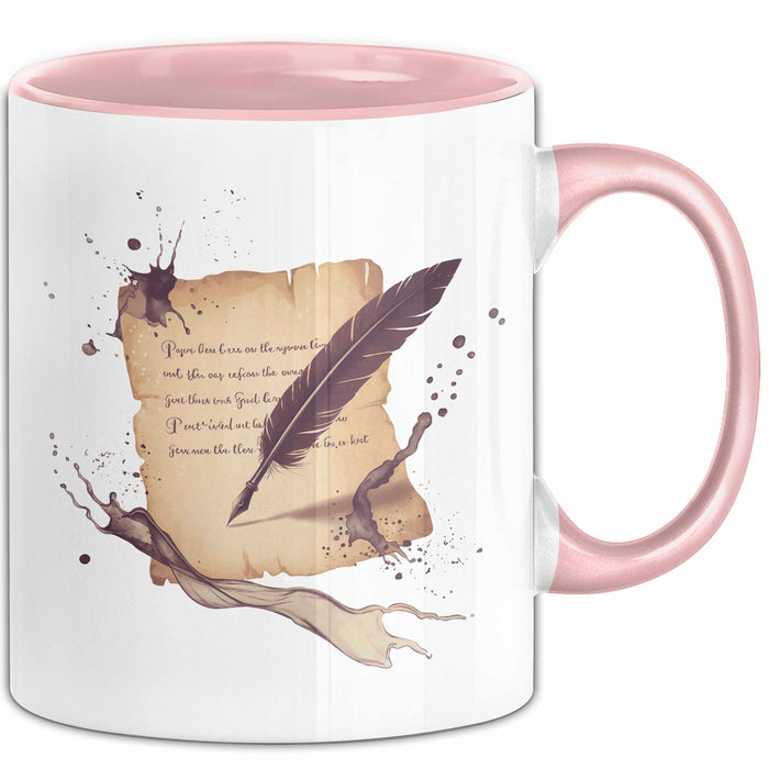 Dichter Tasse Geschenk Lustige Geschenkidee Spruch Für Wort Künstler Rosa Trendation
