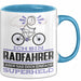 Radfahrer Geschenk Tasse Ich Bin Radfahrer Aber Sag Doch Einfach Superheld Lustige Geschenkdiee für Radfahrer Kaffee-Becher Blau Trendation