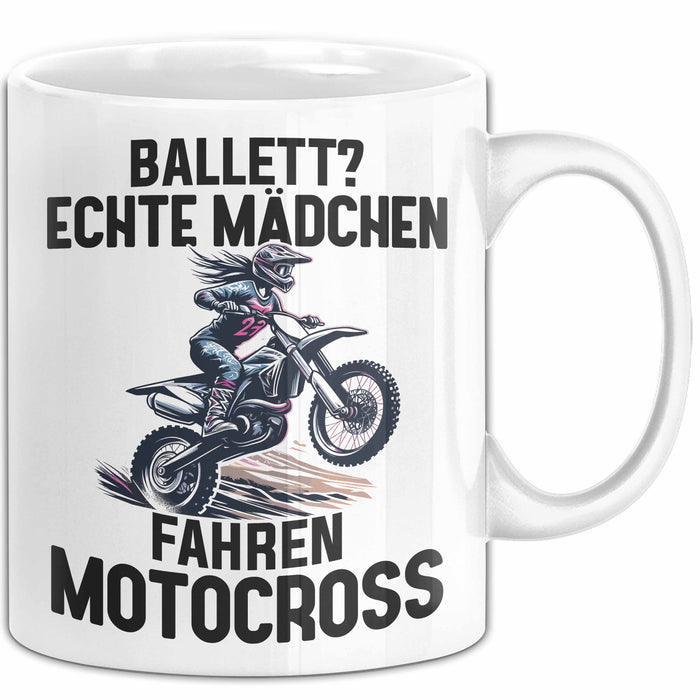 Motorcross Tasse Geschenk Ballett Echte Mädchen Fahren Motocross Weiß Trendation