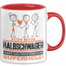 Halbschwager Geschenk Tasse Ich Bin Halbschwager Aber Sag Doch Einfach Superheld Lustige Geschenkdiee für Halbschwager Kaffee-Becher Rot Trendation