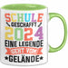 Schule Geschafft Abschluss Abi Tasse Geschenk 2025 Eine Legende Geht Vom Gelände Grün Trendation