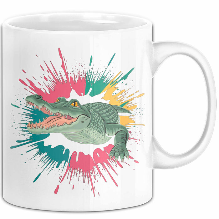 Krokodil Tier Tasse Geschenk Lustige Geschenkidee Spruch Weiß Trendation