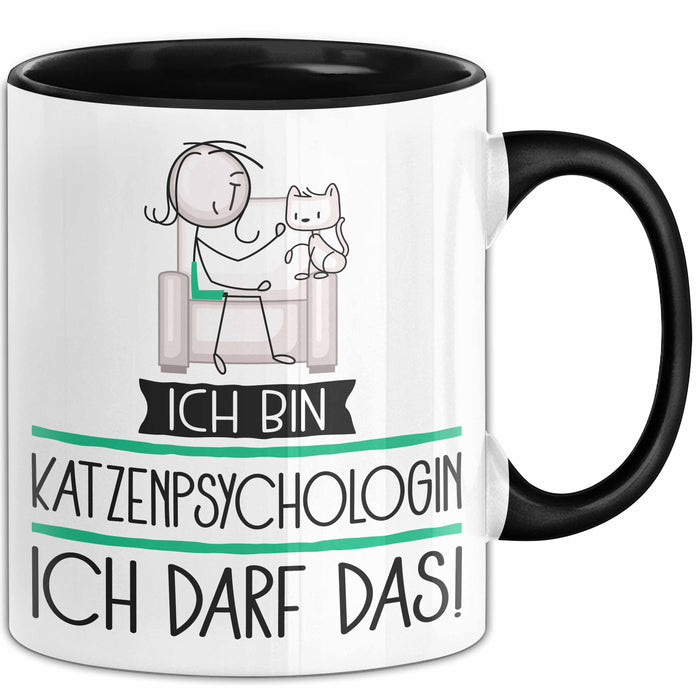 Geschenk für Katzenpsychologin Tasse Lustige Geschenkidee Geburtstag Ich Bin Katzenpsychologin Ich Darf Das Trendation