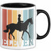 Tasse Geschenk Eleven Retro Pferd Spruch Lustiger Becher Schwarz Trendation