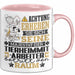 Tierheimmitarbeiter Geschenk Tasse Lustiger Spruch Erheben Sie Sich Der Tierheimmitarbeiter Betritt den Raum Rosa Trendation