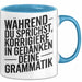 Deutschlehrer Unterricht Tasse Geschenk Lustige Geschenkidee Spruch Während Du Sprichst Korrigiere Ich In Gedanken Deine Grammatik Blau Trendation