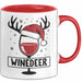Rotwein-Trinker Tasse Geschenk Weindeer Weihnachten Geschenkidee Für Rot-Weintrinker Kaffee-Becher Rot Trendation