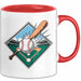 Baseballspieler Tasse Geschenkidee für Baseballliebhaber Rot Trendation