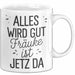 Frauke Tasse Geschenk Alles Ist Gut Frauke Ist Jetz Da Geschenkidee Becher mit Name Weiß Trendation