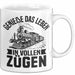 Zugfahrer Tasse Geschenk Bahnfahrer Genieße Das Leben In Vollen Zügen Weiß Trendation