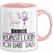 Geschenk für Künstlerin Tasse Lustige Geschenkidee Geburtstag Ich Bin Künstlerin Ich Darf Das Rosa Trendation