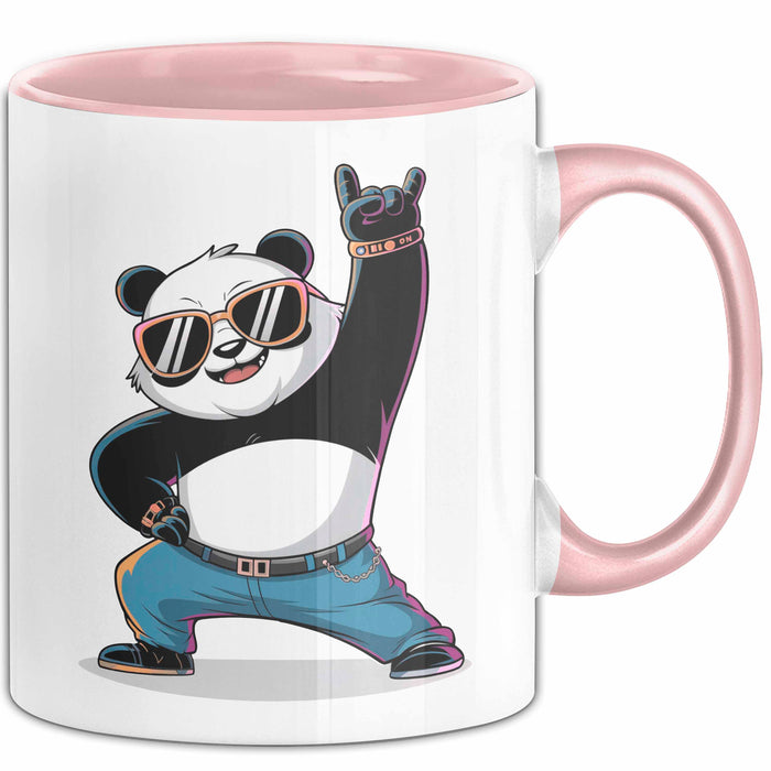Panda Musiker Tasse Geschenk Lustige Geschenkidee Spruch Rosa Trendation